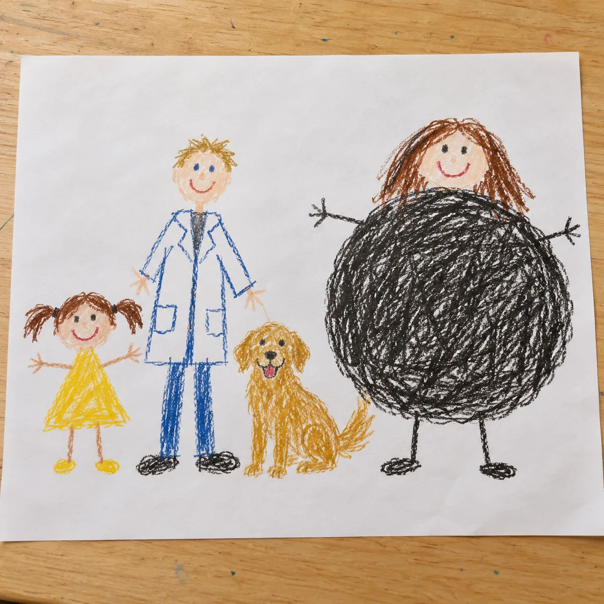 Illustration: Emma’s crayon drawing